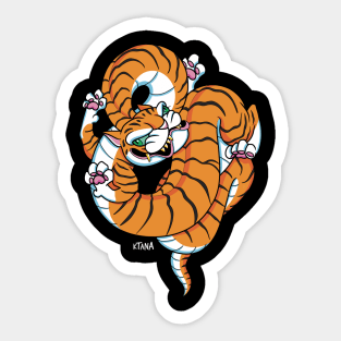 swirly tiger dragon Sticker